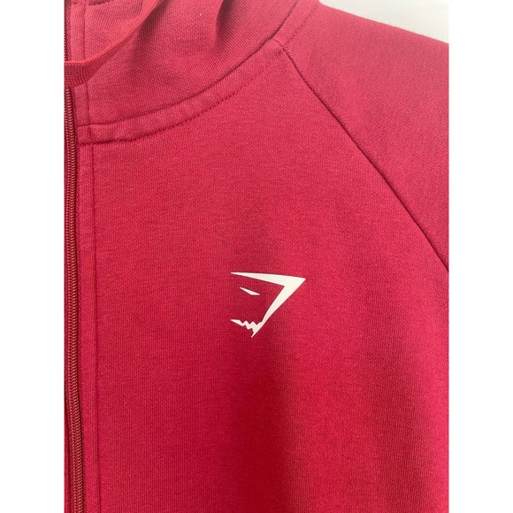 Men’s Gymshark Zip Up Red Hoodie Jacket Size Small Pockets Logo Training - Picture 4 of 4